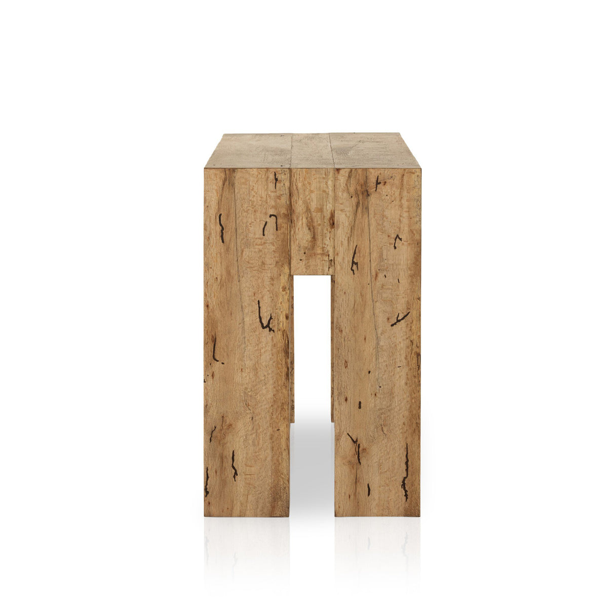 Abaso Console Table in Rustic Wormwood Oak from Four Hands - Luna Furniture