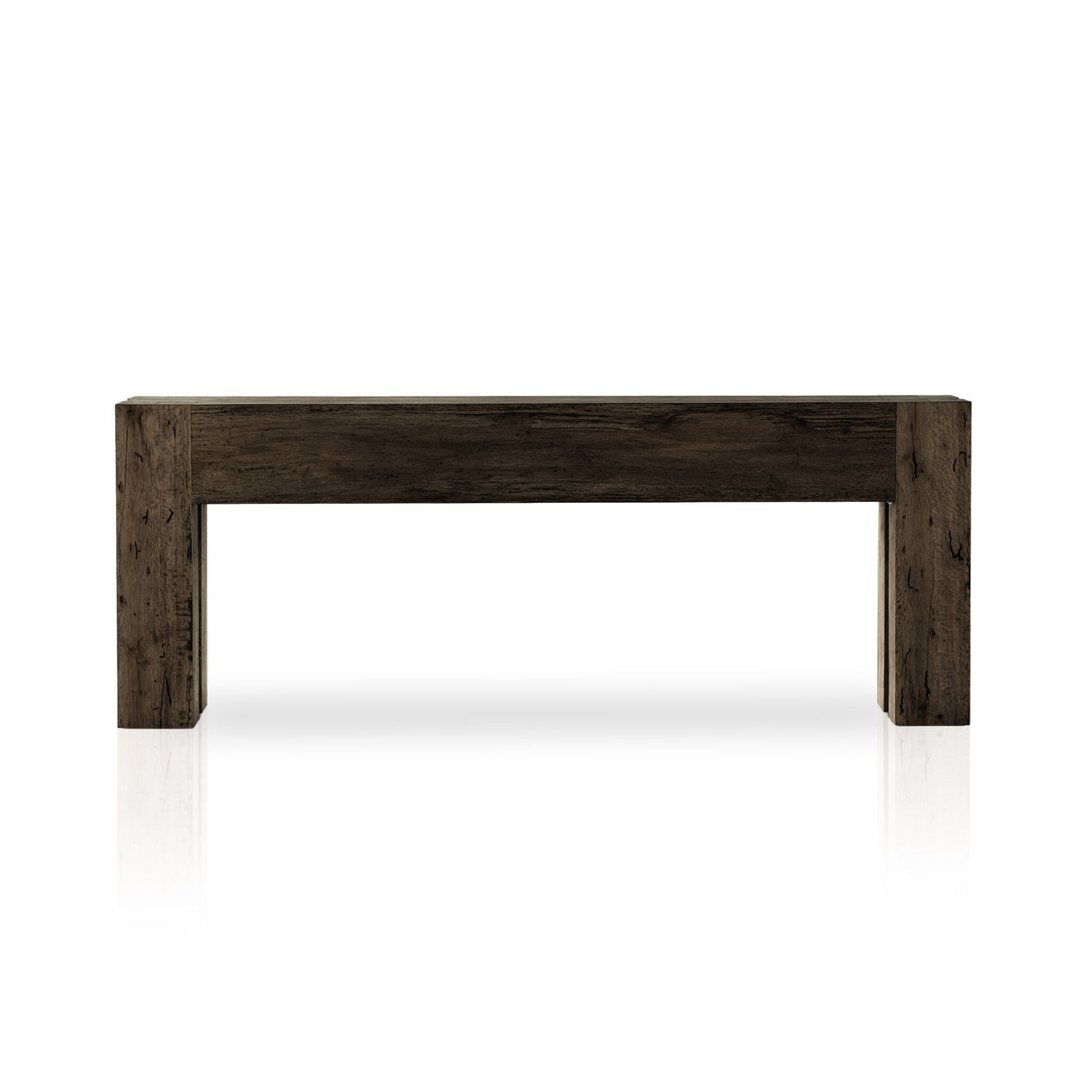 Abaso Console Table in Ebony Rustic Wormwood Oak from Four Hands - Luna Furniture