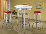 Hopkins Red and Chrome Upholstered Top Bar Stools, Set of 2 from Coaster - Luna Furniture