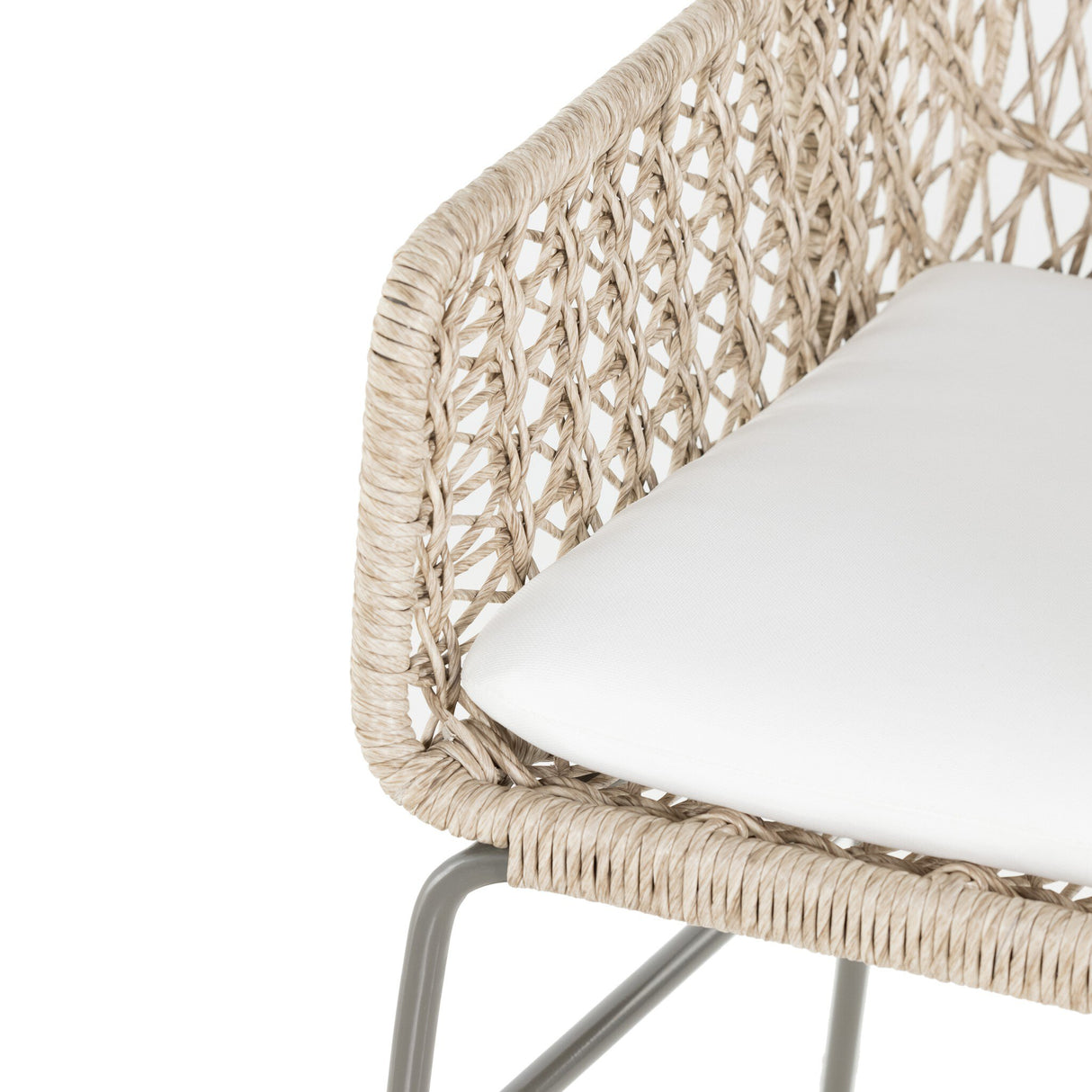 Bandera Outdoor Woven Dining Chair in Stinson White from Four Hands - Luna Furniture