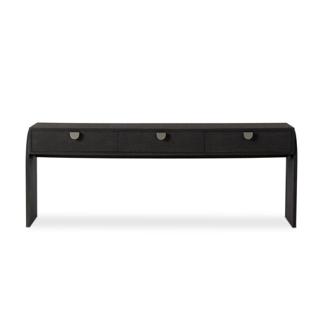 Cressida Console Table in Black Linen from Four Hands - Luna Furniture
