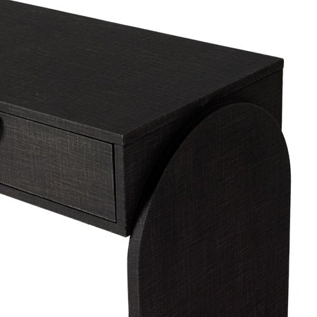 Cressida Console Table in Black Linen from Four Hands - Luna Furniture