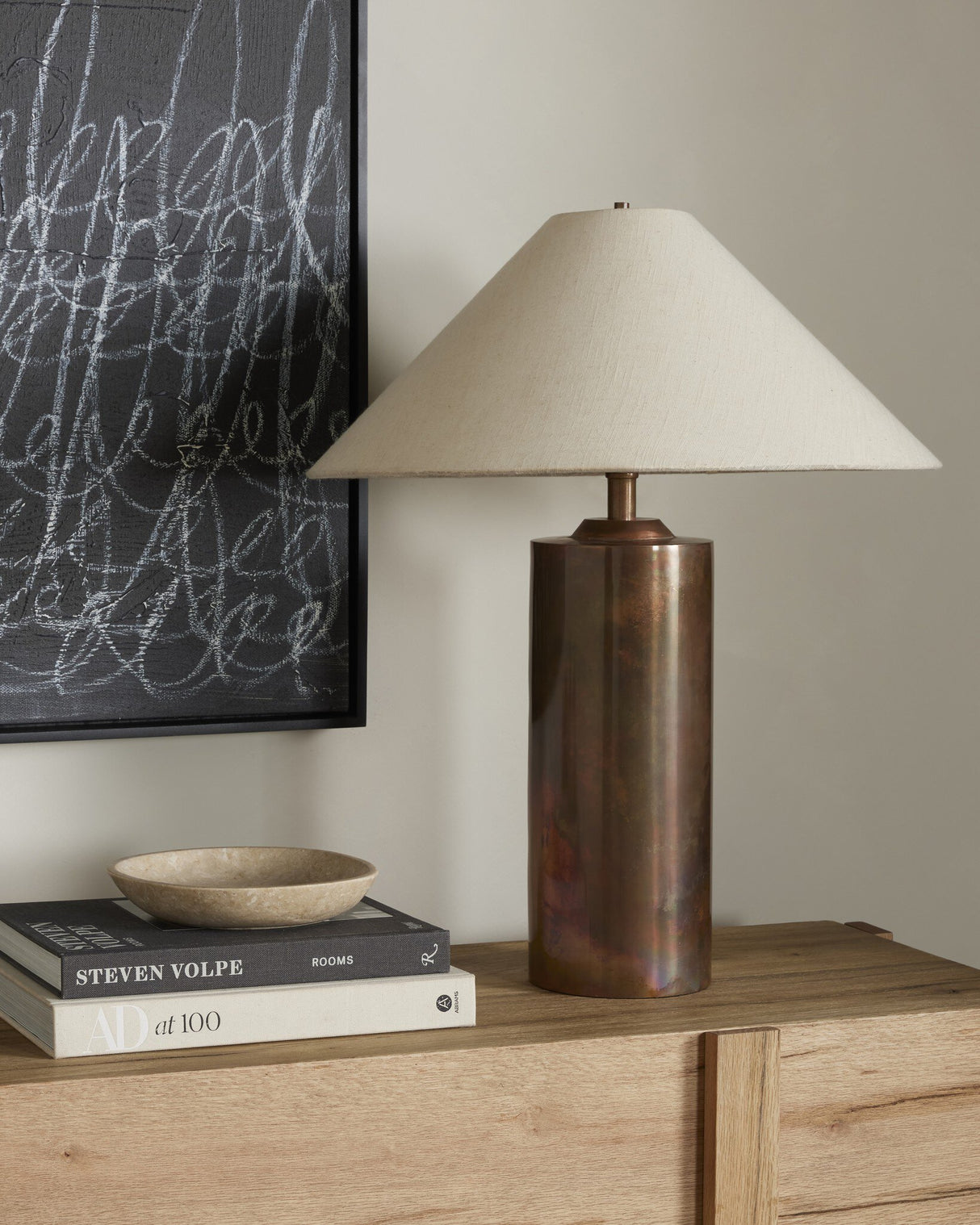 Seaton Table Lamp in Iridescent Acid Wash from Four Hands - Luna Furniture