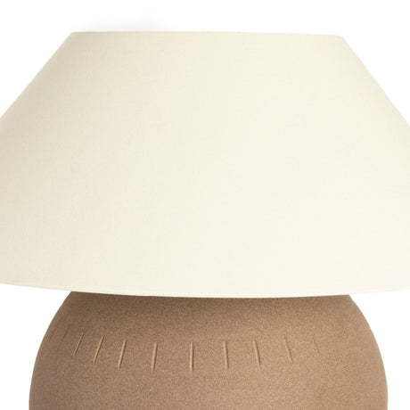 Honus Table Lamp in Dark Sand Porcelain Ceramic from Four Hands - Luna Furniture