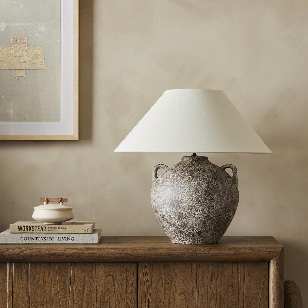 Mays Table Lamp in Vintage Brown Porcelain Ceramic from Four Hands - Luna Furniture