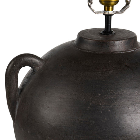 Mays Table Lamp in Aged Black Terracotta from Four Hands - Luna Furniture