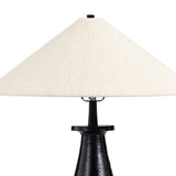 Innes Tapered Shade Table Lamp in Matte Black Cast Aluminum from Four Hands - Luna Furniture