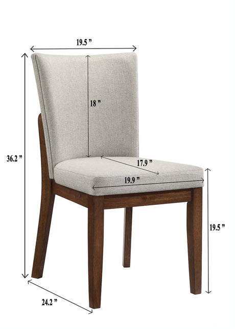 Salerno Beige/Brown Dining Side Chair, Set of 2 from Crown Mark - Luna Furniture