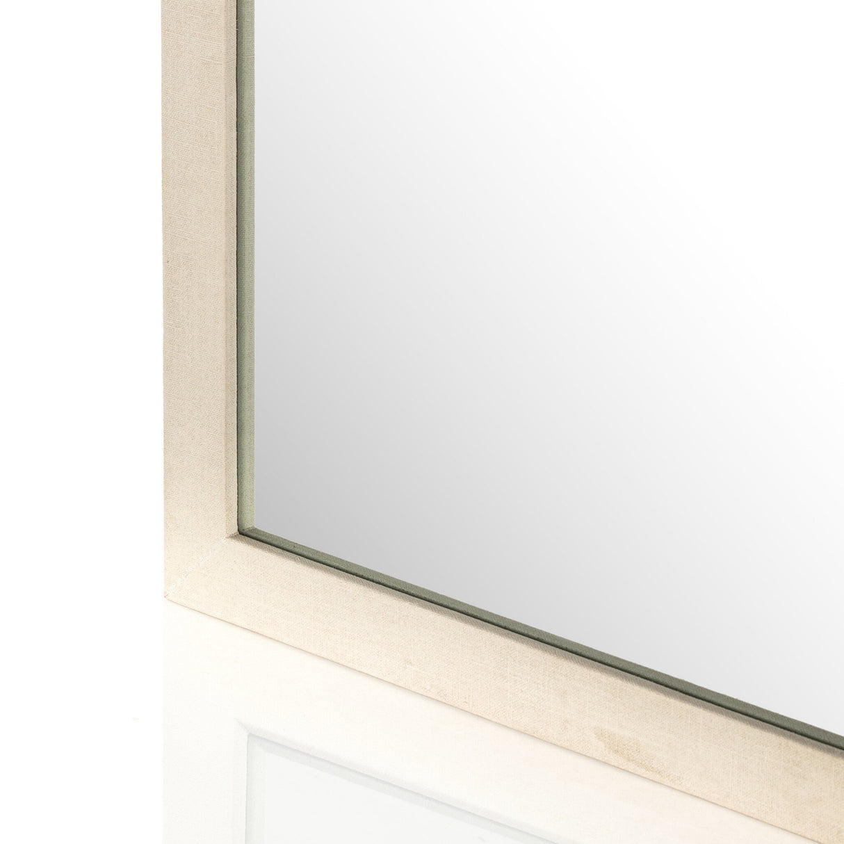 Cressida Floor Mirror in Ivory Painted Linen from Four Hands - Luna Furniture