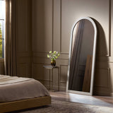 Cressida Floor Mirror in Ivory Painted Linen from Four Hands - Luna Furniture