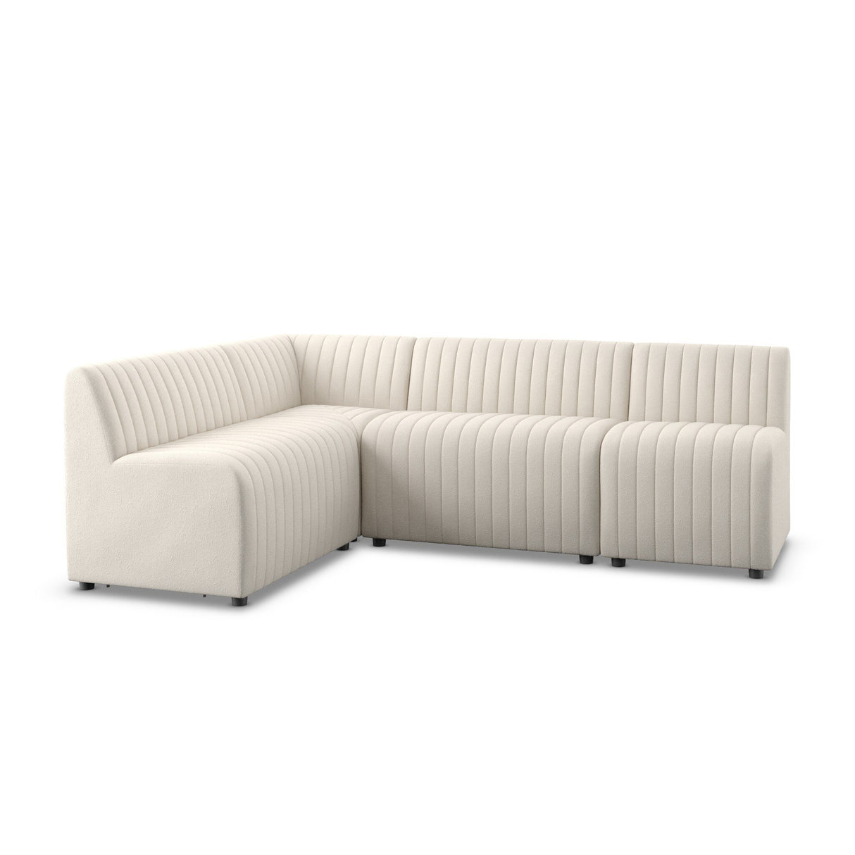 Augustine Dining Banquette, L-Shape in Capri Oatmeal from Four Hands - Luna Furniture