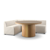 Augustine Dining Banquette, L-Shape in Capri Oatmeal from Four Hands - Luna Furniture