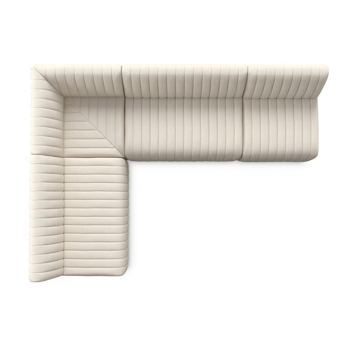 Augustine Dining Banquette, L-Shape in Capri Oatmeal from Four Hands - Luna Furniture