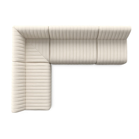 Augustine Dining Banquette, L-Shape in Capri Oatmeal from Four Hands - Luna Furniture