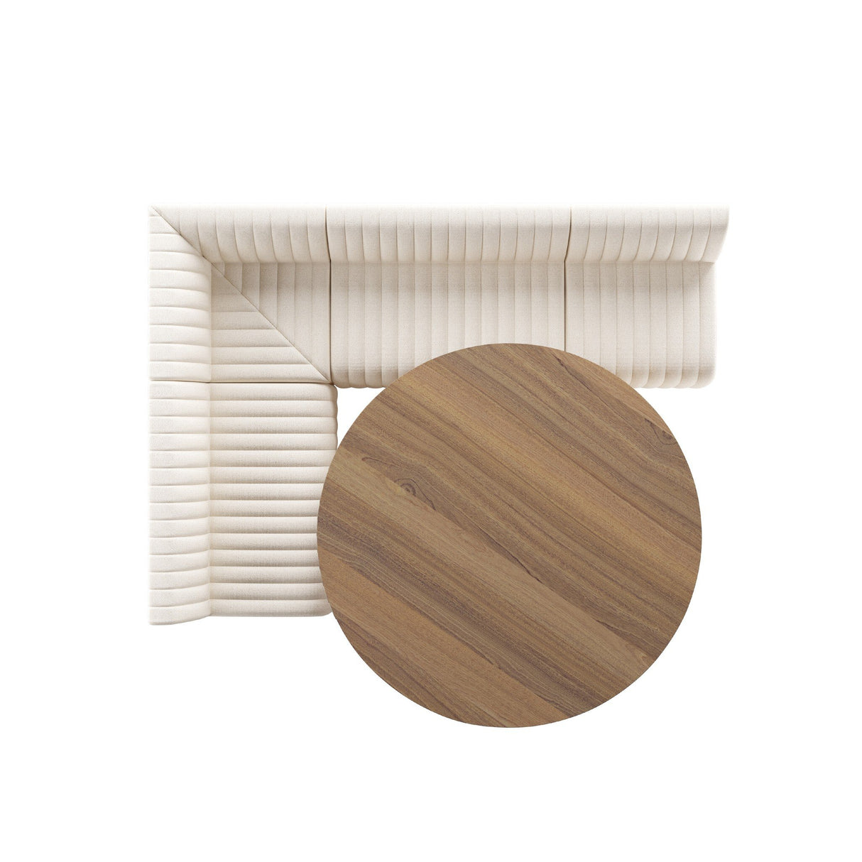 Augustine Dining Banquette, L-Shape in Capri Oatmeal from Four Hands - Luna Furniture