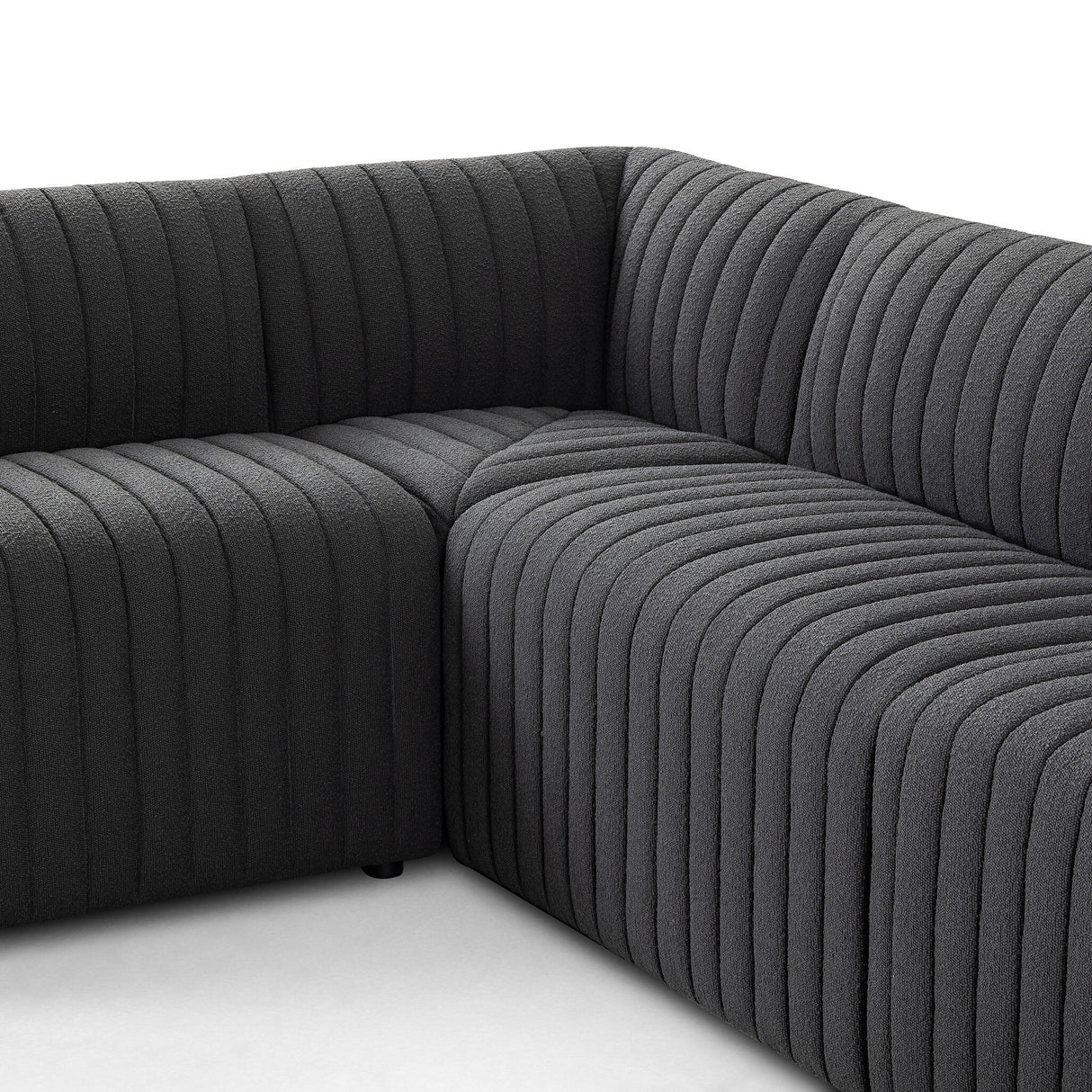 Augustine Dining Banquette, L-Shape in FIQA Boucle Charcoal from Four Hands - Luna Furniture