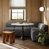 Augustine Dining Banquette, L-Shape in FIQA Boucle Charcoal from Four Hands - Luna Furniture