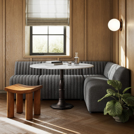 Augustine Dining Banquette, L-Shape in FIQA Boucle Charcoal from Four Hands - Luna Furniture