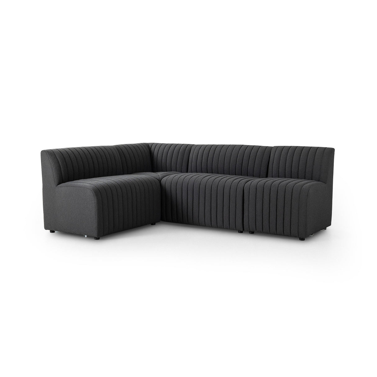 Augustine Dining Banquette, L-Shape in FIQA Boucle Charcoal from Four Hands - Luna Furniture