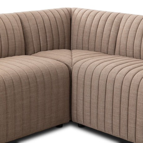 Augustine Dining Banquette, L-Shape in Crypton Nomad Taupe from Four Hands - Luna Furniture