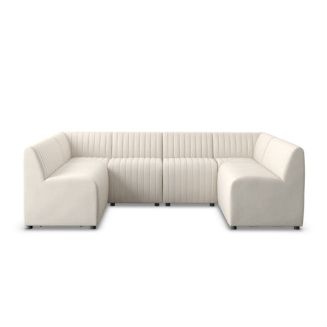 Augustine Dining Banquette, U Shape in Capri Oatmeal from Four Hands - Luna Furniture