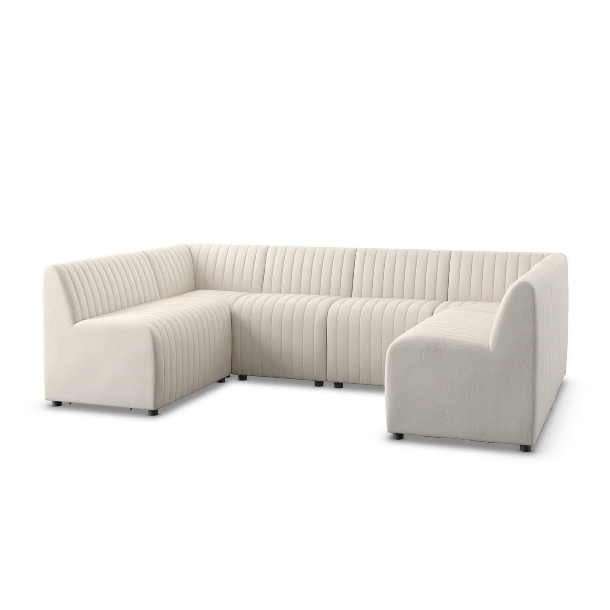 Augustine Dining Banquette, U Shape in Capri Oatmeal from Four Hands - Luna Furniture
