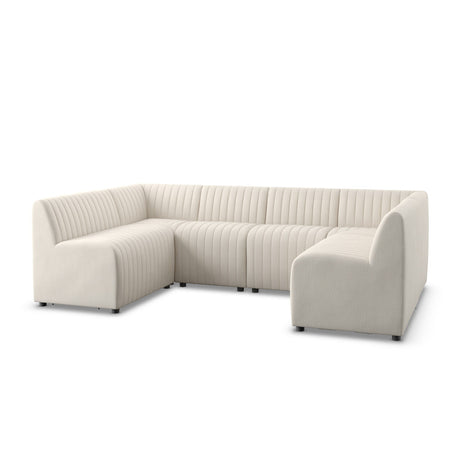 Augustine Dining Banquette, U Shape in Capri Oatmeal from Four Hands - Luna Furniture