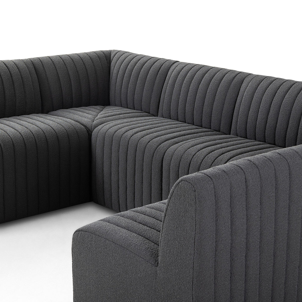 Augustine Dining Banquette, U Shape in FIQA Boucle Charcoal from Four Hands - Luna Furniture