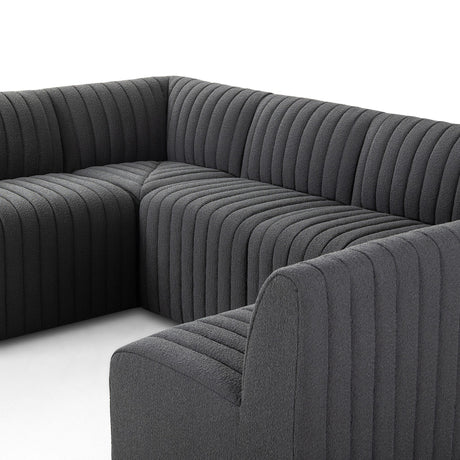 Augustine Dining Banquette, U Shape in FIQA Boucle Charcoal from Four Hands - Luna Furniture