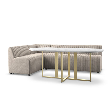 Augustine Dining Banquette, L-Shape in Orly Natural from Four Hands - Luna Furniture
