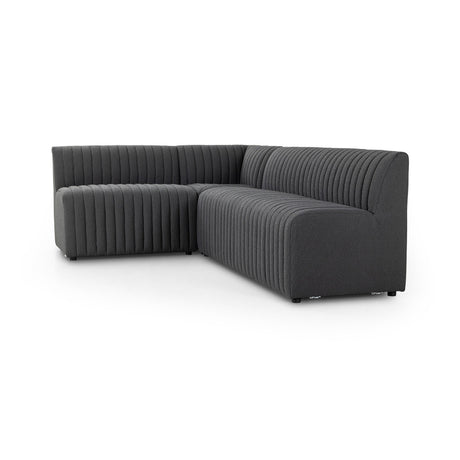 Augustine Dining Banquette, L-Shape in FIQA Boucle Charcoal from Four Hands - Luna Furniture