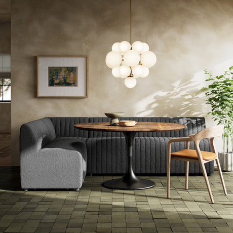 Augustine Dining Banquette, L-Shape in FIQA Boucle Charcoal from Four Hands - Luna Furniture