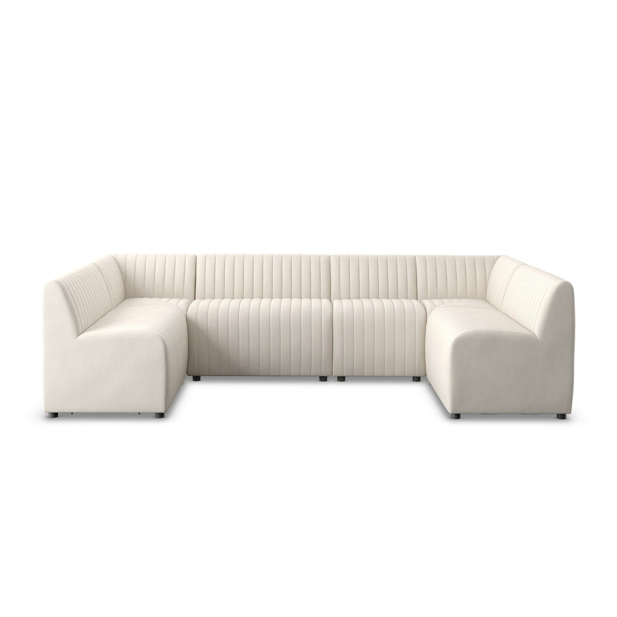 Augustine Dining Banquette, U Shape in Capri Oatmeal from Four Hands - Luna Furniture