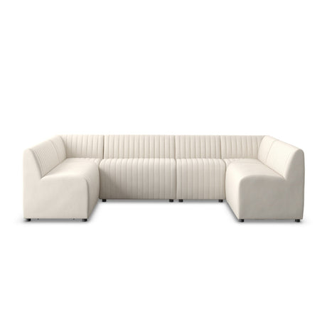 Augustine Dining Banquette, U Shape in Capri Oatmeal from Four Hands - Luna Furniture
