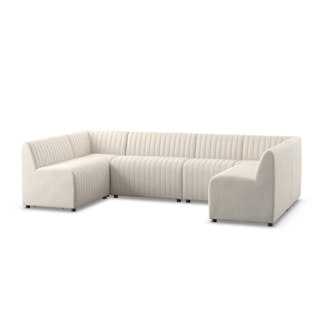 Augustine Dining Banquette, U Shape in Capri Oatmeal from Four Hands - Luna Furniture