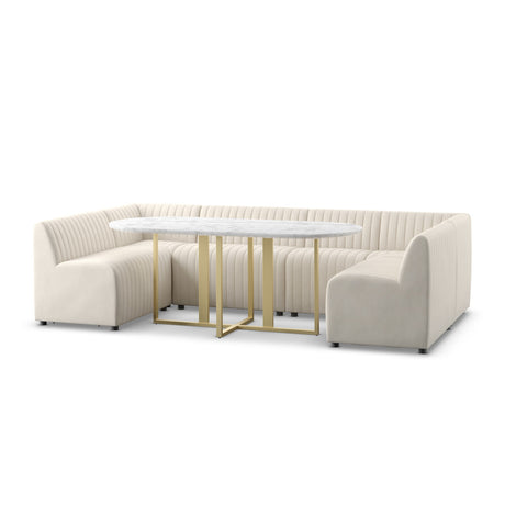 Augustine Dining Banquette, U Shape in Capri Oatmeal from Four Hands - Luna Furniture
