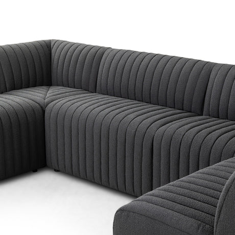 Augustine Dining Banquette, U Shape in FIQA Boucle Charcoal from Four Hands - Luna Furniture