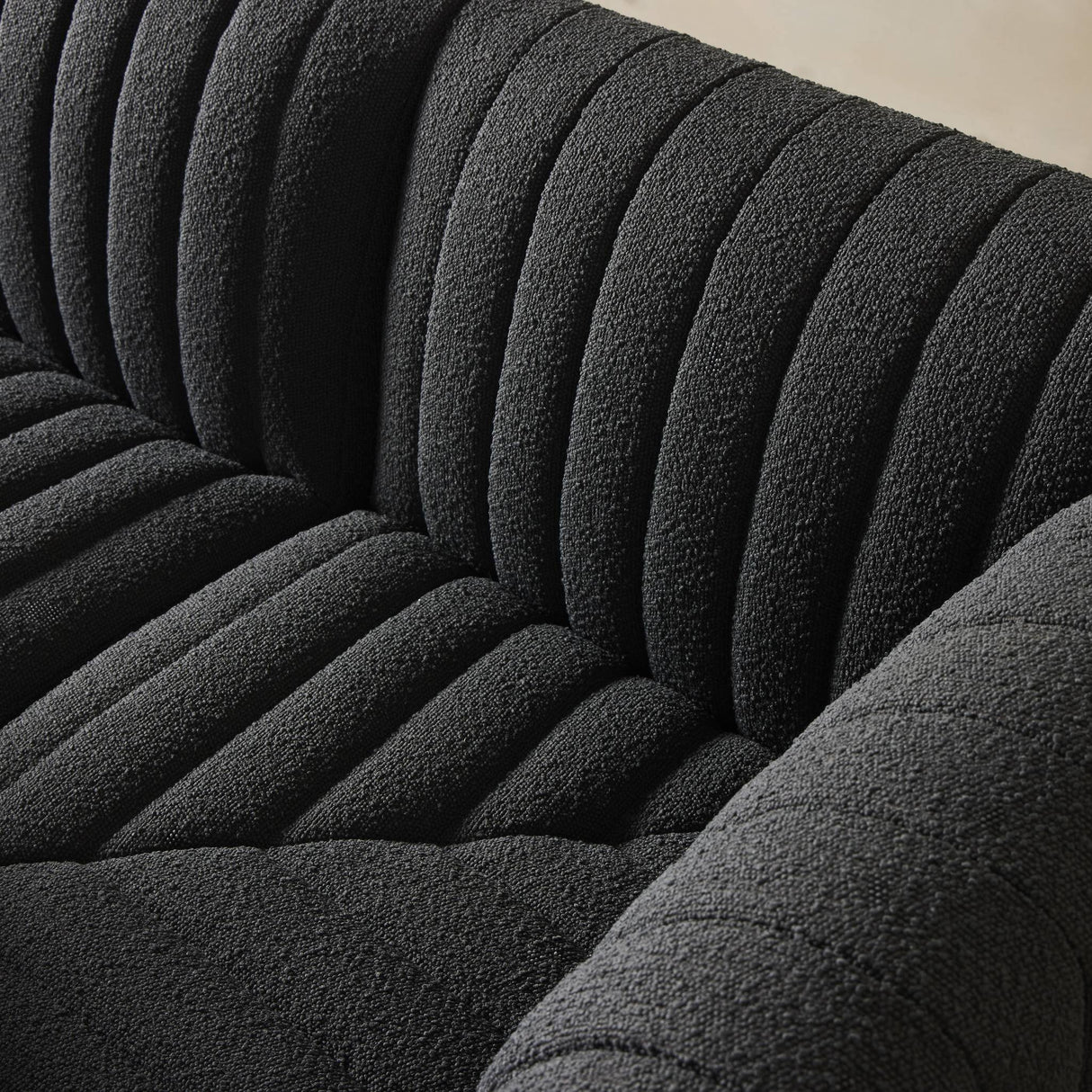 Augustine Dining Banquette, U Shape in FIQA Boucle Charcoal from Four Hands - Luna Furniture