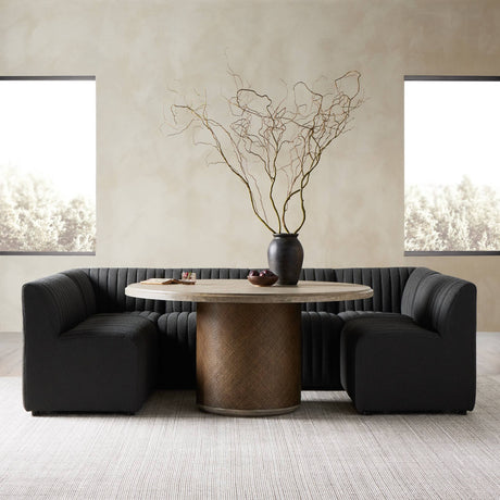 Augustine Dining Banquette, U Shape in FIQA Boucle Charcoal from Four Hands - Luna Furniture