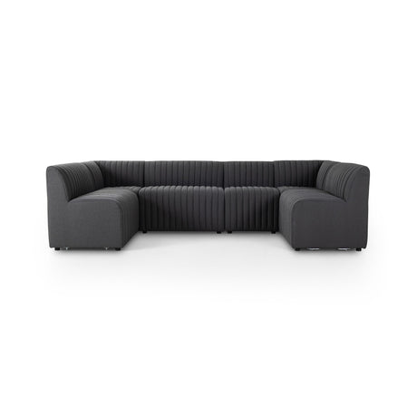 Augustine Dining Banquette, U Shape in FIQA Boucle Charcoal from Four Hands - Luna Furniture