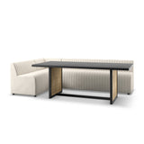 Augustine Dining Banquette, L-Shape in Capri Oatmeal from Four Hands - Luna Furniture