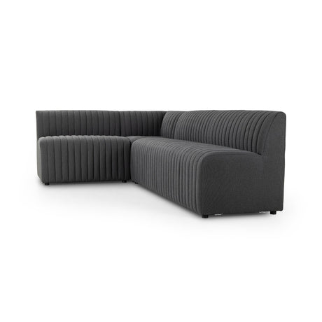Augustine Dining Banquette, L-Shape in FIQA Boucle Charcoal from Four Hands - Luna Furniture