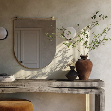 Chico Small Arch Mirror in Antique Brass from Four Hands - Luna Furniture