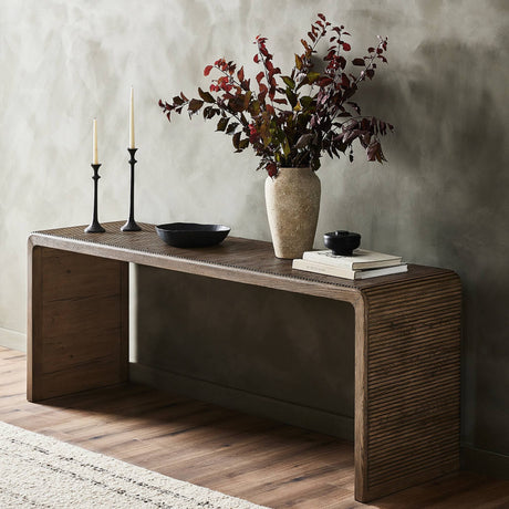 Leo Console Table in Rustic Grey from Four Hands - Luna Furniture