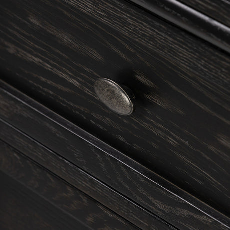 Toulouse Executive Desk in Distressed Black from Four Hands - Luna Furniture