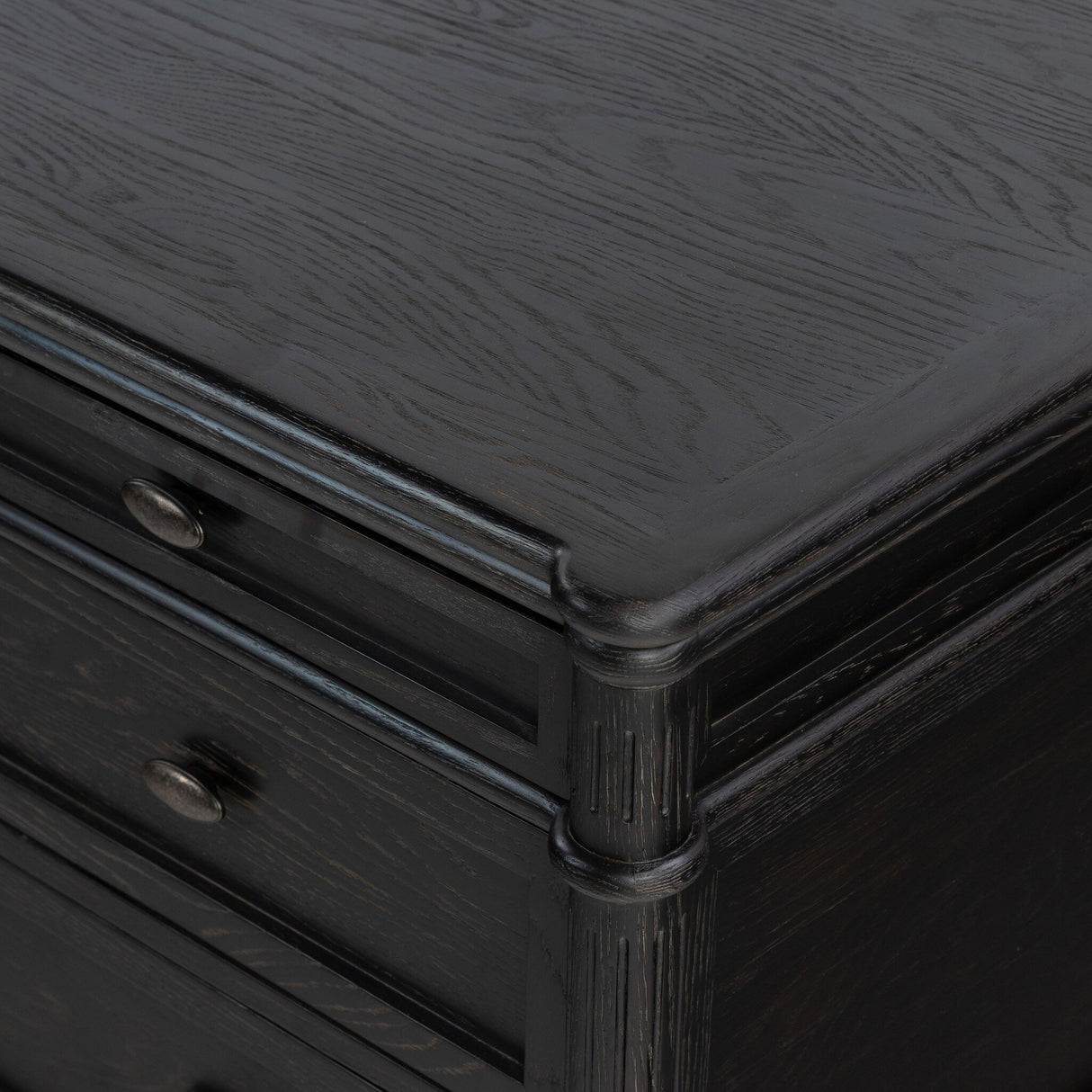 Toulouse Executive Desk in Distressed Black from Four Hands - Luna Furniture