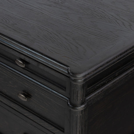 Toulouse Executive Desk in Distressed Black from Four Hands - Luna Furniture