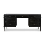 Toulouse Executive Desk in Distressed Black from Four Hands - Luna Furniture
