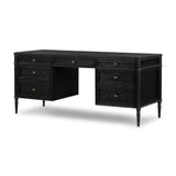 Toulouse Executive Desk in Distressed Black from Four Hands - Luna Furniture