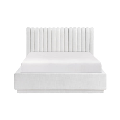 Mulvane Natural Queen Upholstered Platform Bed from Homelegance - Luna Furniture